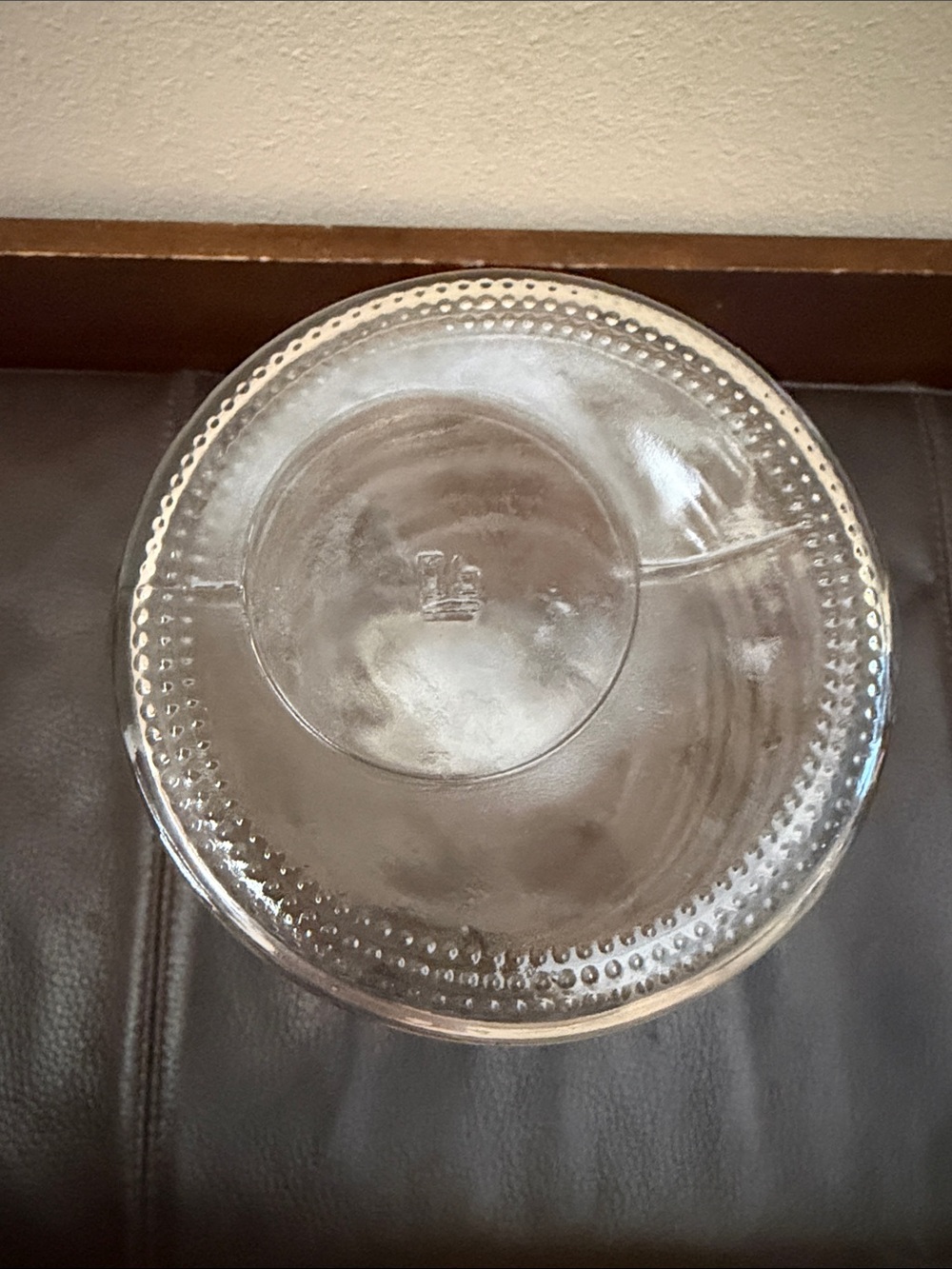 Clear Glass Vase Features Horizontal Ribbed Design - Picture 4 of 4